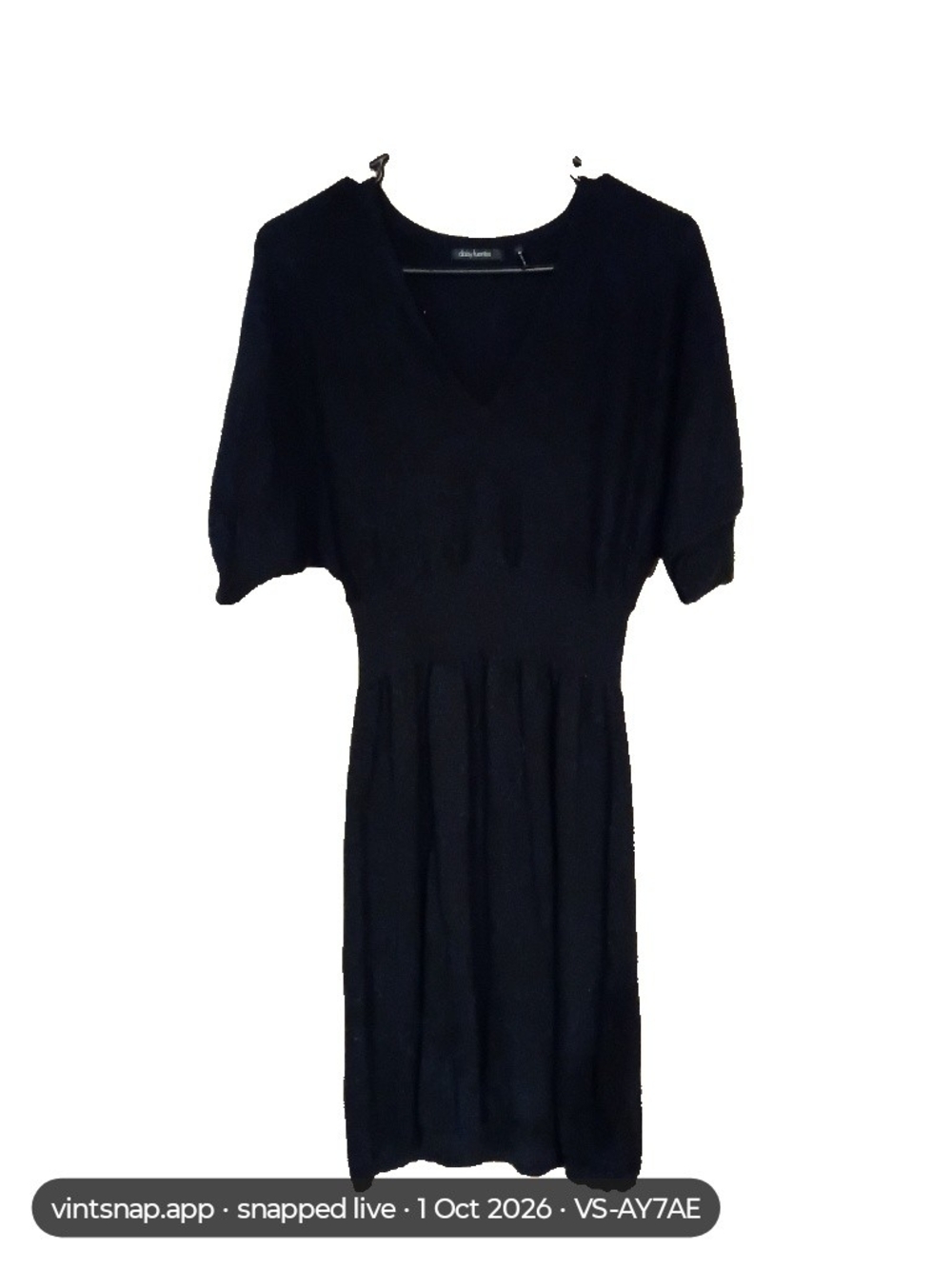 Daisy Fuentes Black V-Neck Midi Dress